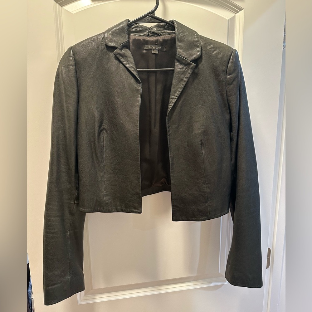 Rachel Zoe cropped leather jacket size 6